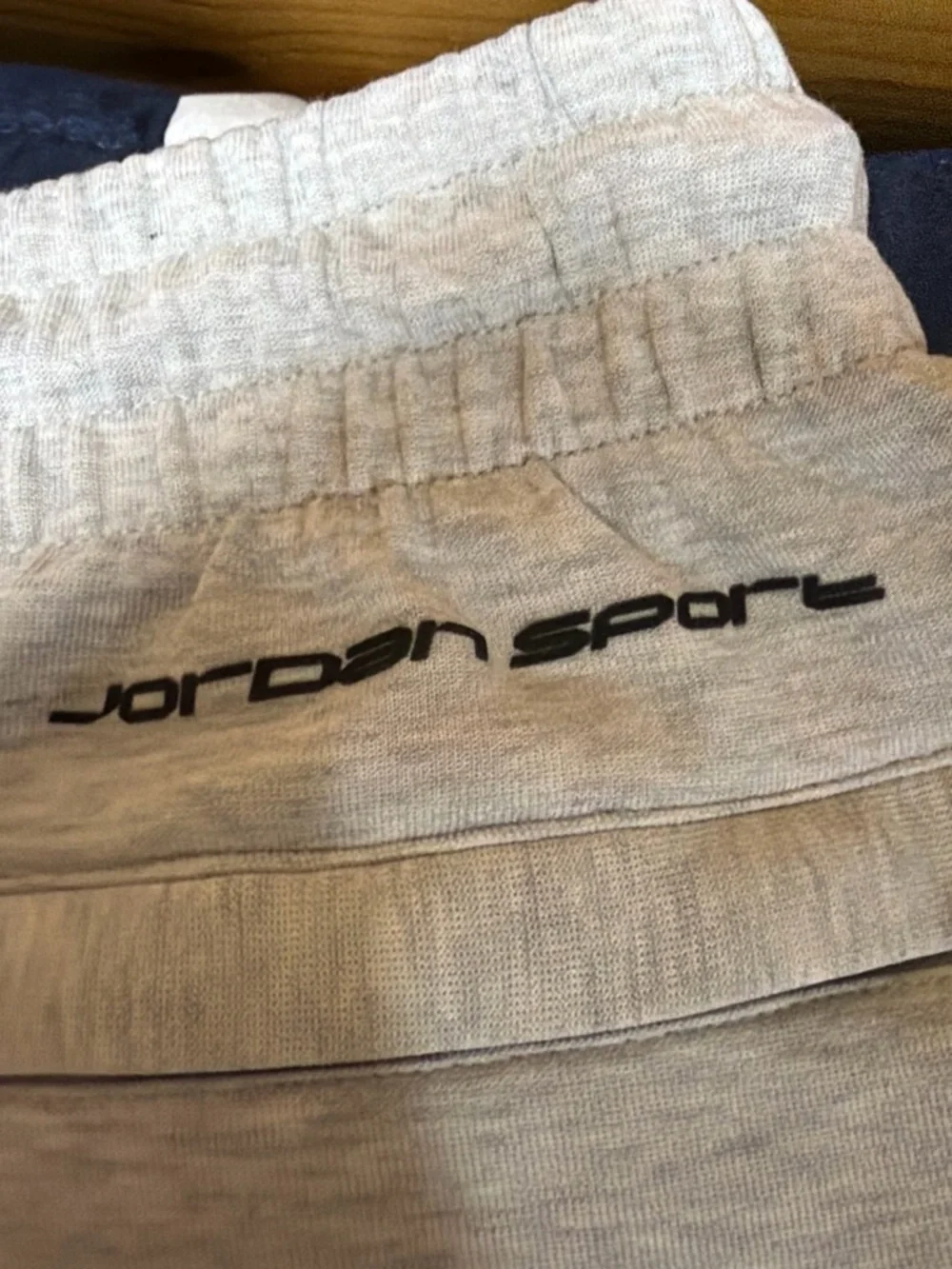 Jordan Light Gray Sweatpants with Black Jordan Sport Logo